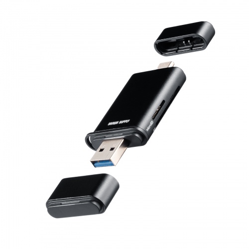 ADR-5TCMSD3BK / UHS-II対応 USB Type-C ＆ USB-A カードリーダー